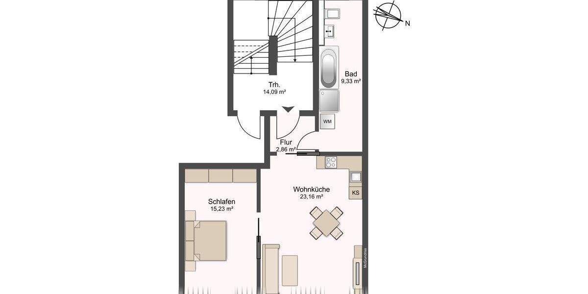 Etagenwohnung Pirna Copitz - 2 Zimmer, 50 m&sup2;, 164.385&euro; | Angebot:25689292