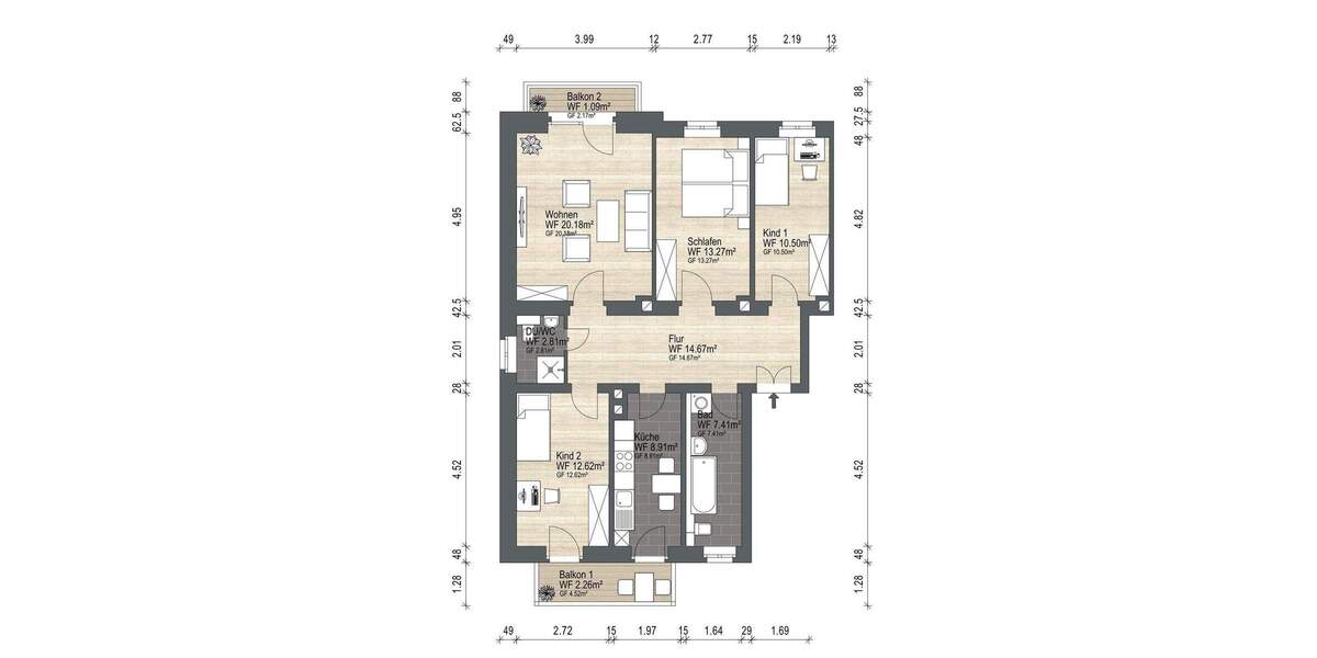 Etagenwohnung Dresden Pieschen-Nord/Trachenberge - 4 Zimmer, 103 m&sup2;, 349.000&euro; | Angebot:25734781