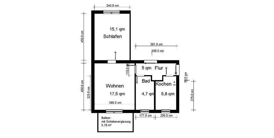 Etagenwohnung Dippoldiswalde - 3 Zimmer, 62 m&sup2;, 447&euro; | Angebot:25432227
