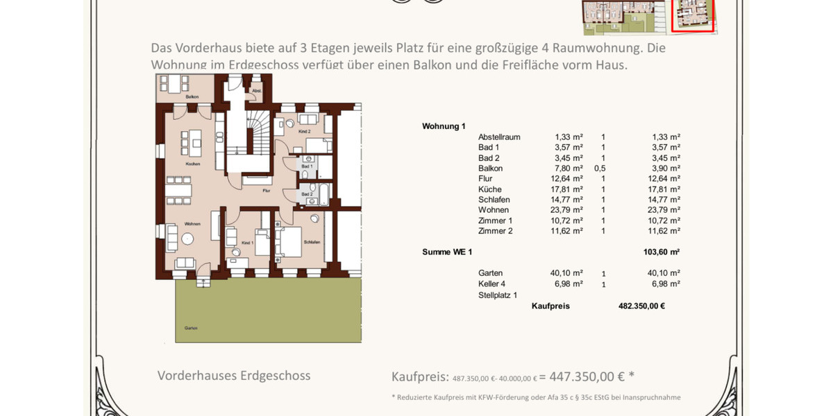 Etagenwohnung Dresden Pieschen - 4 Zimmer, 103 m&sup2;, 427.041&euro; | Angebot:25810428