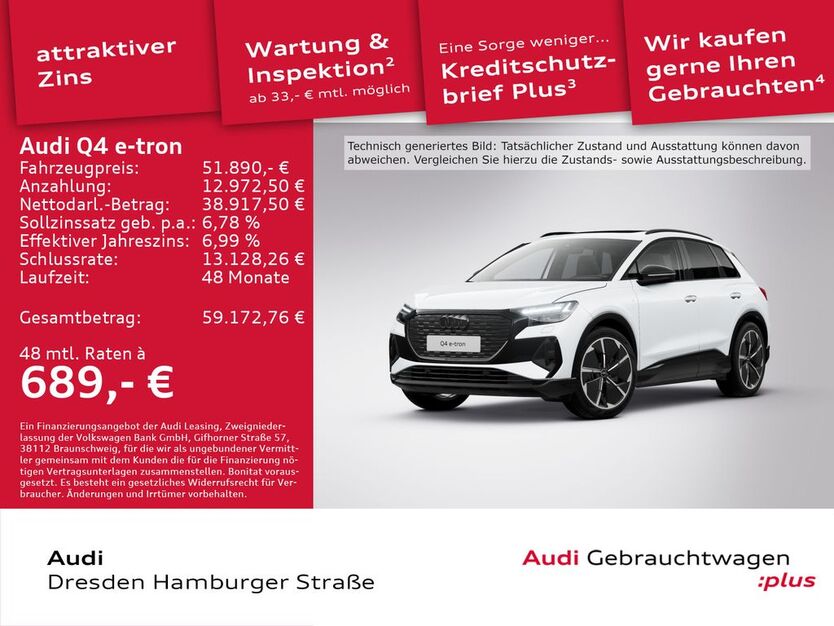 Audi Q4 e-tron 8.683 km 51.890 € Dresden 01067