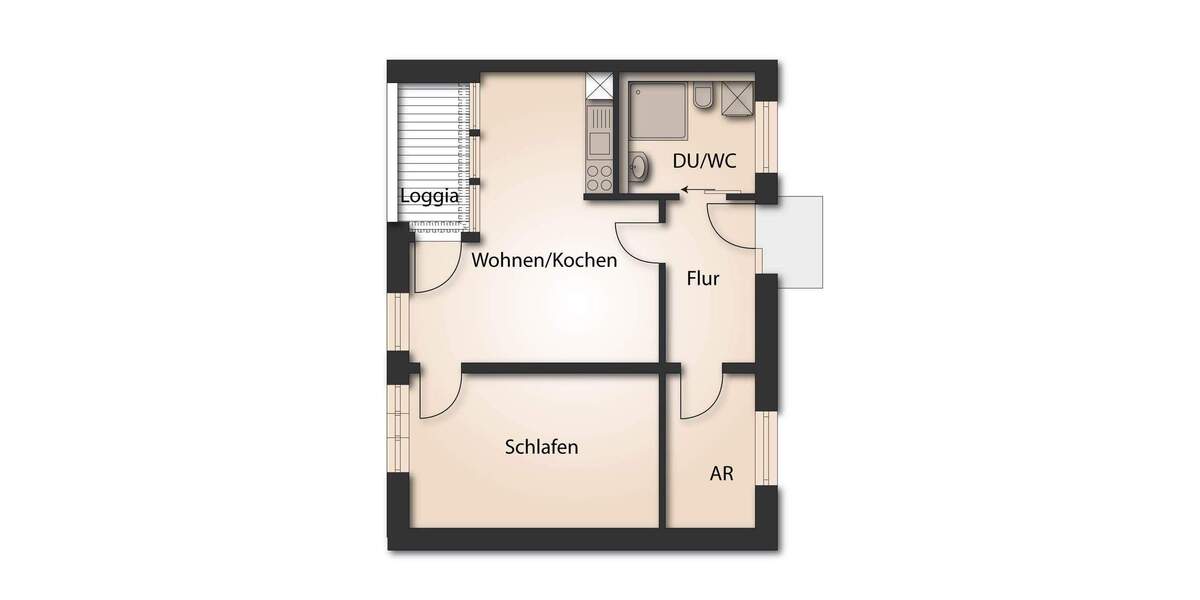 Etagenwohnung Dresden / Plauen Südvorstadt-West - 2 Zimmer, 58 m&sup2;, 360.000&euro; | Angebot:25780976