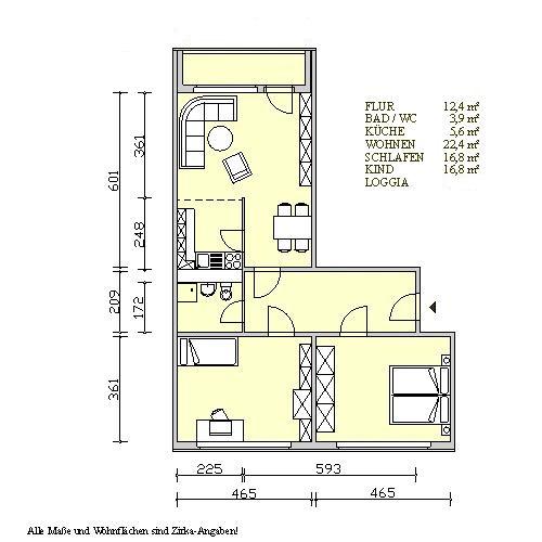 Etagenwohnung Freital - 3 Zimmer, 78 m&sup2;, 550&euro; | Angebot:25806598
