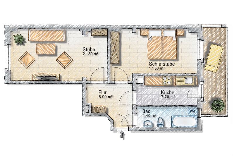 NEUES WANNENBAD MIT FENSTER & HANDTUCHHEIZKÖRPER – NEU GEFLIESTE KÜCHE – GUT GESCHNITTEN - Etagenwohnung Dresden Mickten-Kaditz | Angebot:25073447