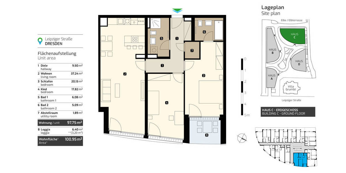 Etagenwohnung Dresden Leipziger Vorstadt - 3 Zimmer, 101 m&sup2;, 514.700&euro; | Angebot:26276002