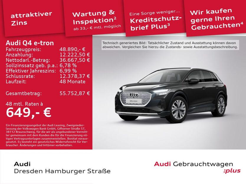 Audi Q4 e-tron 7.723 km 48.890 € Dresden 01067