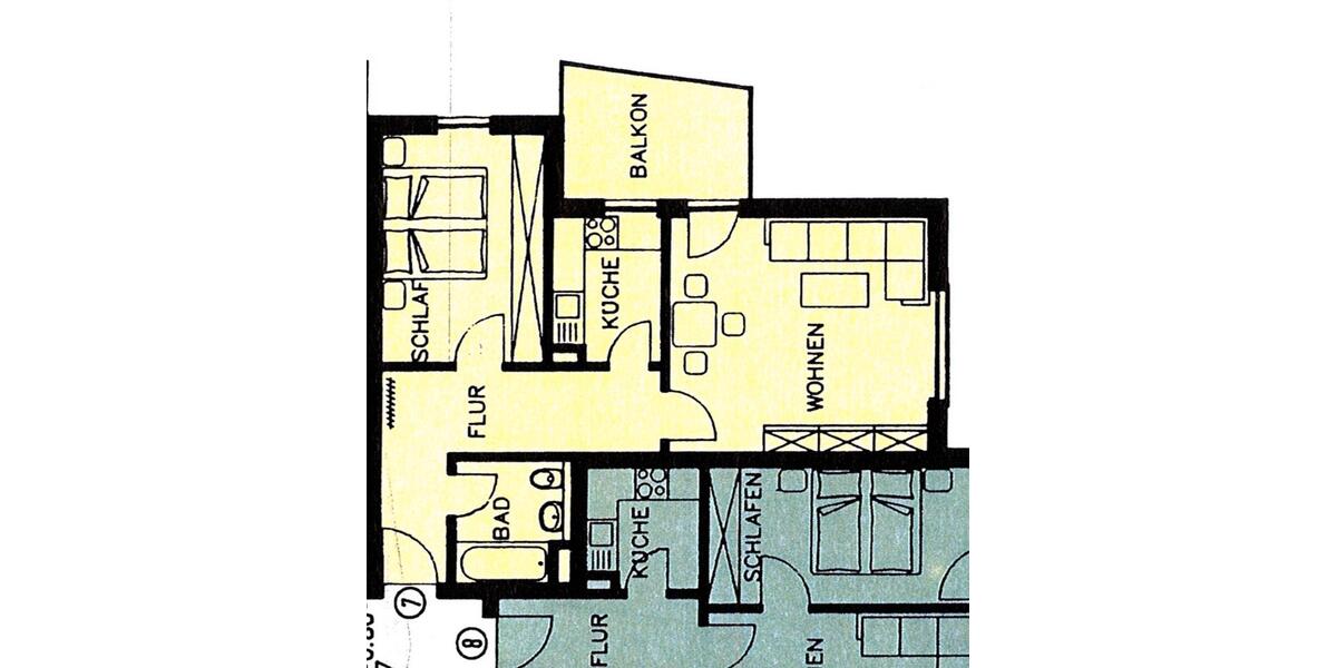 Etagenwohnung Dresden Neustadt - 2 Zimmer, 55 m&sup2;, 210.000&euro; | Angebot:27193299