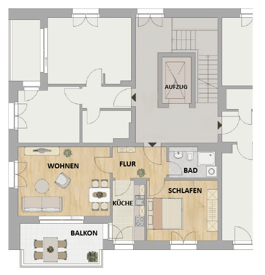 Etagenwohnung Dresden Striesen-Ost - 2 Zimmer, 57 m&sup2;, 269.000&euro; | Angebot:26903719