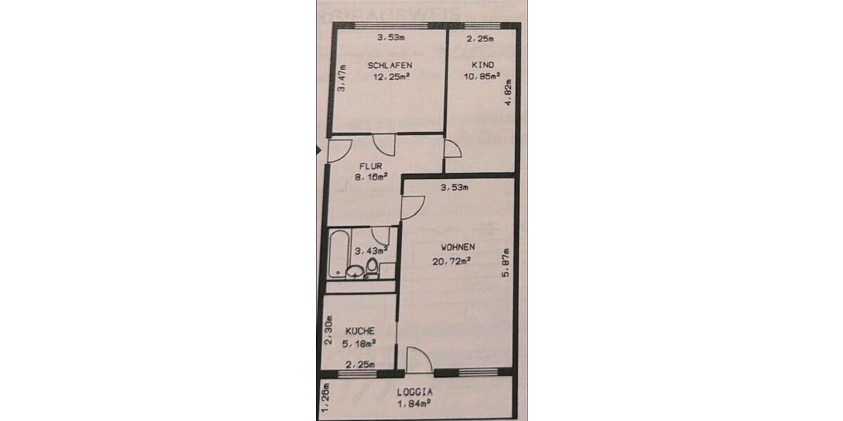 Etagenwohnung Heidenau - 3 Zimmer, 63 m&sup2;, 680&euro; | Angebot:26254481