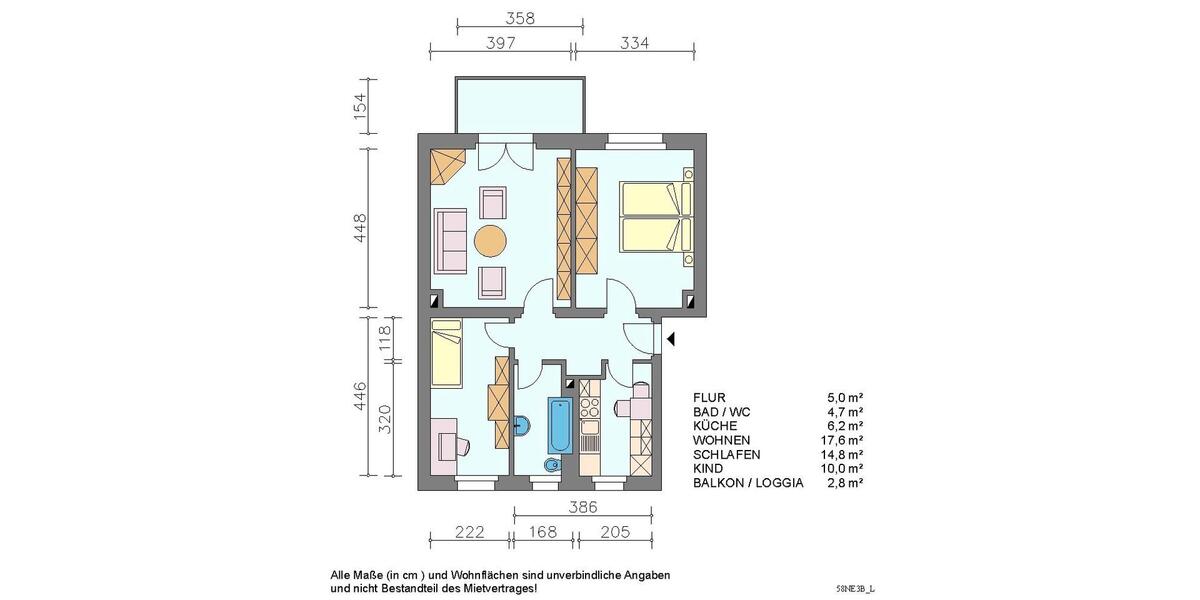 Etagenwohnung Heidenau - 3 Zimmer, 60 m&sup2;, 700&euro; | Angebot:26459470