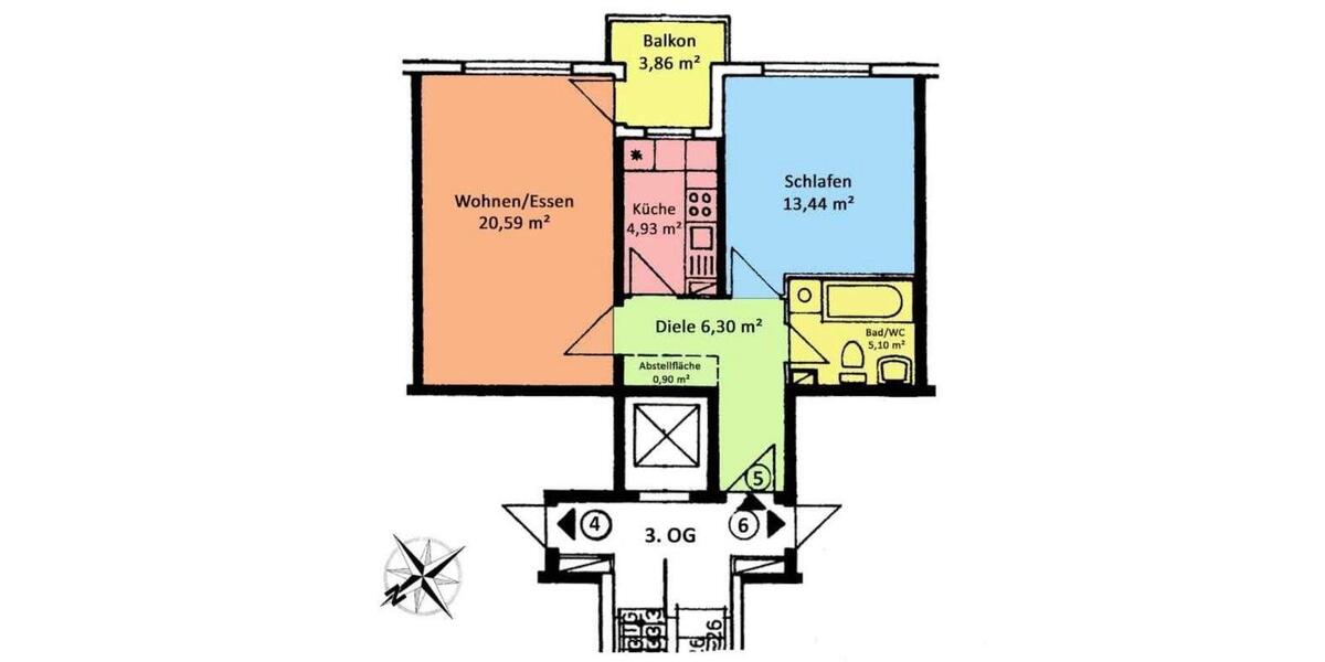 Gepflegte 2 Raum Wohnung mit Balkon, Stellplatz Dresden, Neustadt 2 zimmer