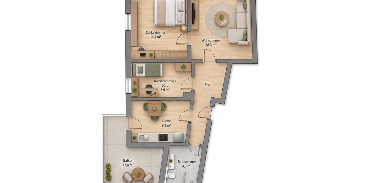 Etagenwohnung Dresden Cotta - 3 Zimmer, 75 m&sup2;, 180.000&euro; | Angebot:26996089