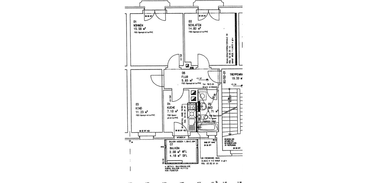 Reick: 3-Zimmer-Wohnung mit Balkon im 1. OG - Etagenwohnung Dresden Reick | Angebot:25437870