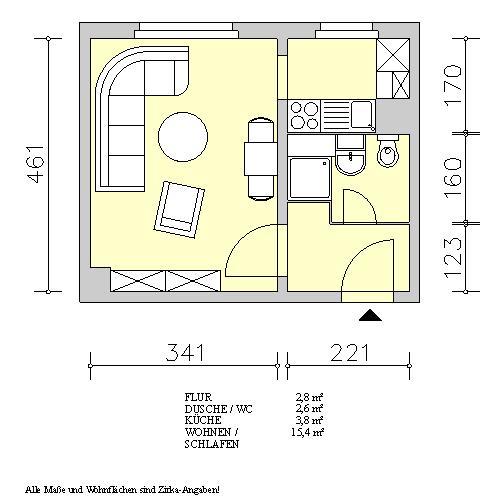 Dachgeschoßwohnung Freital - 1 Zimmer, 25 m&sup2;, 171&euro; | Angebot:25996036