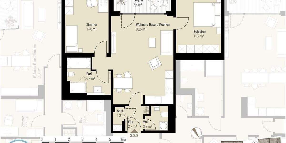 Etagenwohnung Dresden Innere Altstadt - 3 Zimmer, 77 m&sup2;, 1.334&euro; | Angebot:25835249