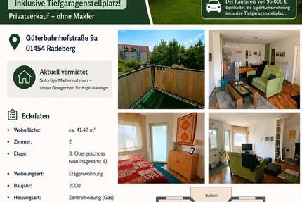 Wohnung Radeberg - 2 Zimmer, 41 m&sup2;, 95.000&euro; | Angebot:27193301
