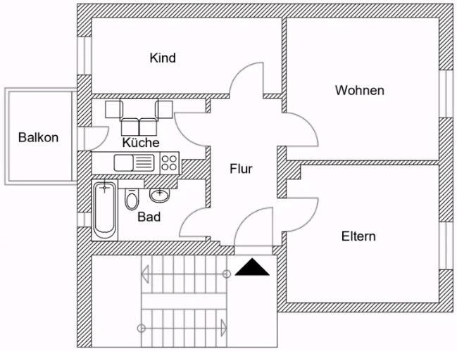Etagenwohnung Dresden Blasewitz - 3 Zimmer, 60 m&sup2;, 709&euro; | Angebot:26365229
