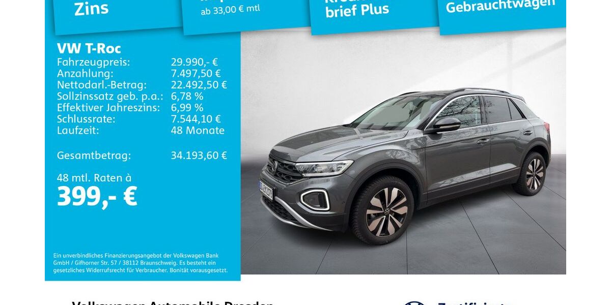 VW T-Roc 9.747 km 29.490 &euro; Dresden 01067