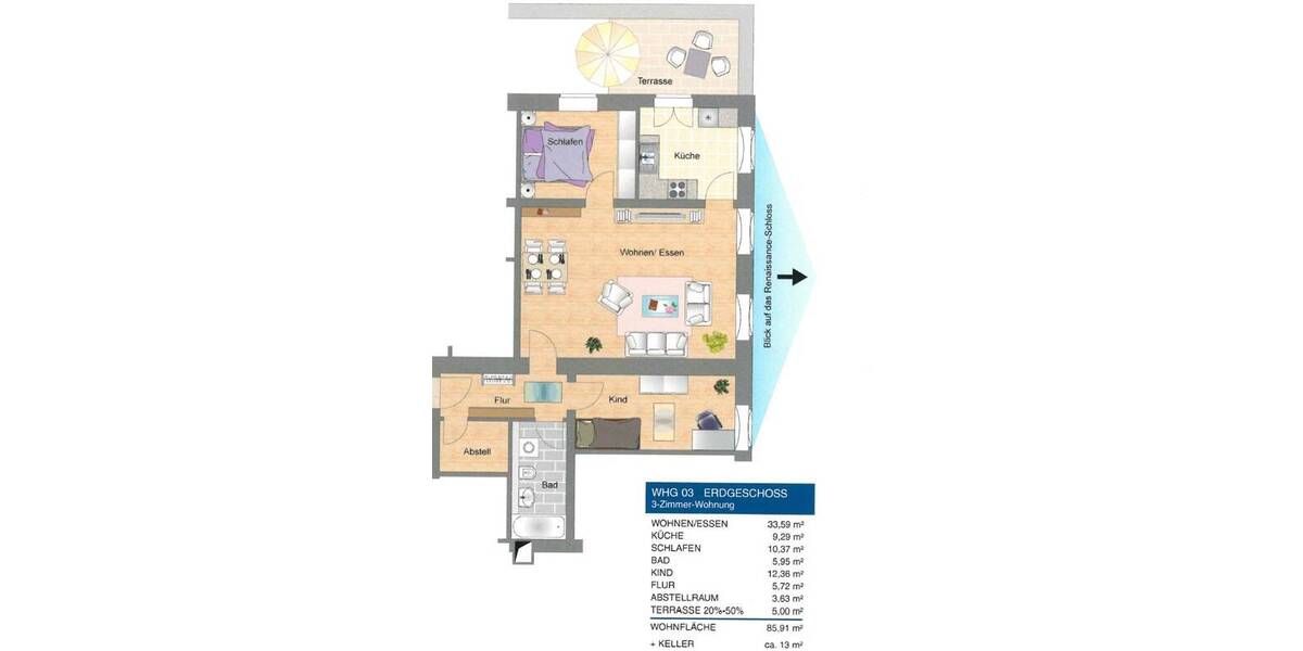 Etagenwohnung Dresden Schönfeld - 3 Zimmer, 85 m&sup2;, 270.000&euro; | Angebot:26017042