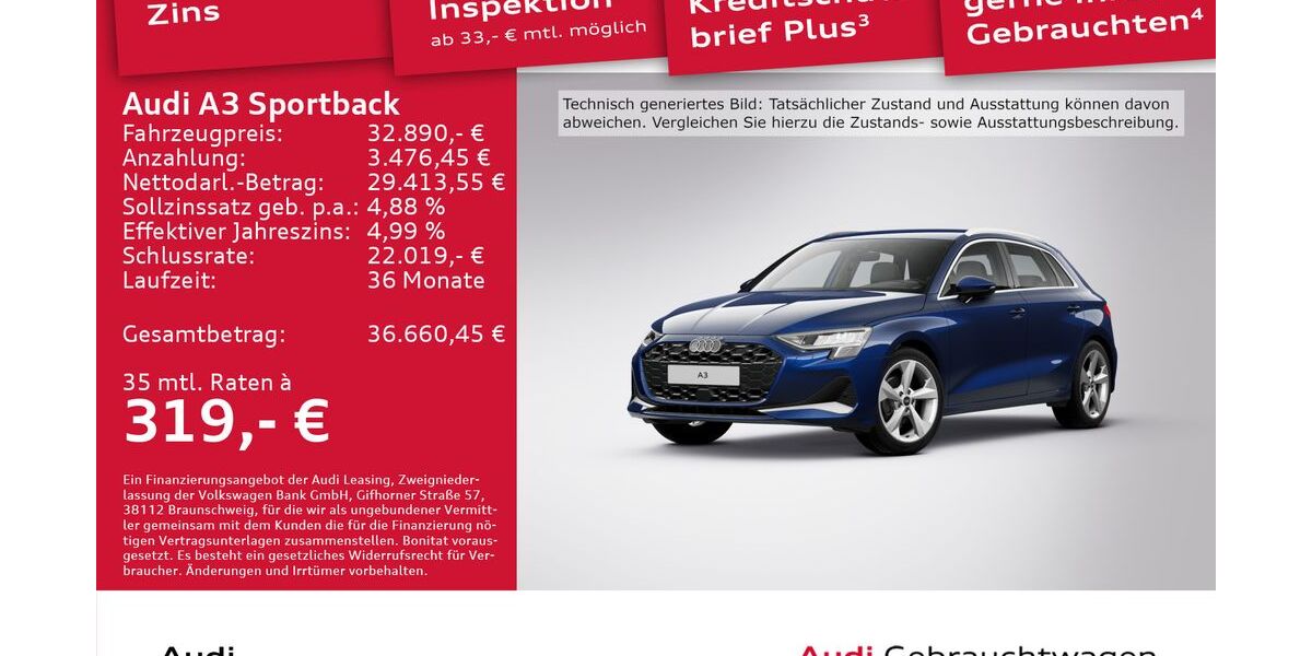 Audi A3 3.631 km 31.990 &euro; Dresden 01067