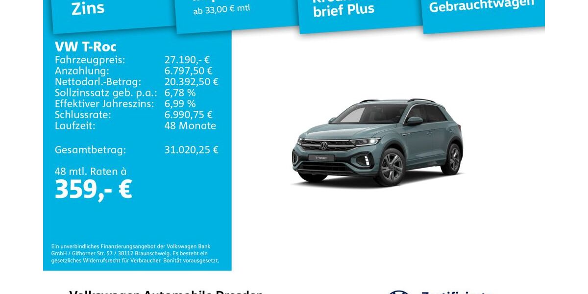 VW T-Roc 20.793 km 27.190 &euro; Dresden 01067