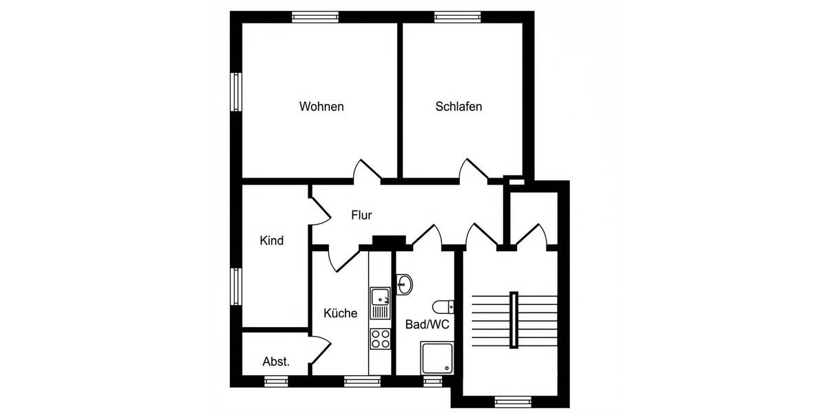 Etagenwohnung Dresden Weixdorf - 3 Zimmer, 69 m&sup2;, 249.000&euro; | Angebot:26023089