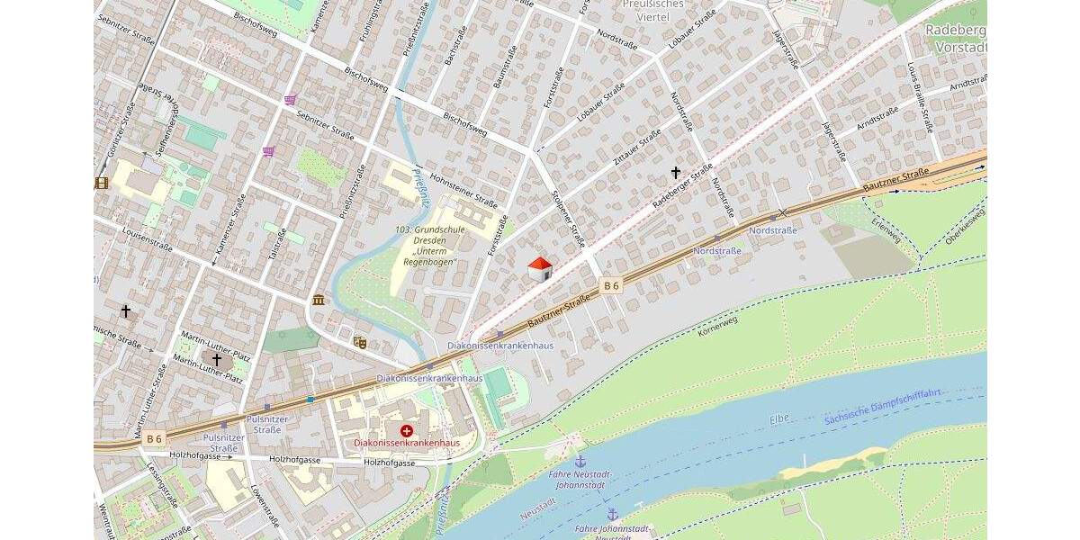 Etagenwohnung Dresden Radeberger Vorstadt - 2 Zimmer, 50 m&sup2;, 197.500&euro; | Angebot:23969492