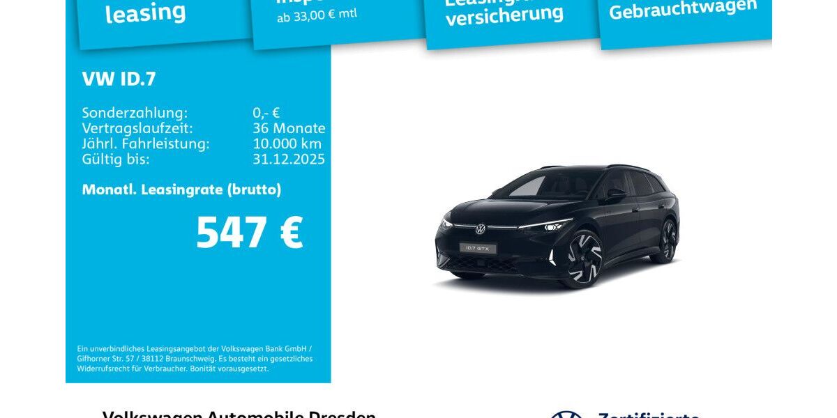 VW ID.7 11.368 km 54.890 &euro; Dresden 01169