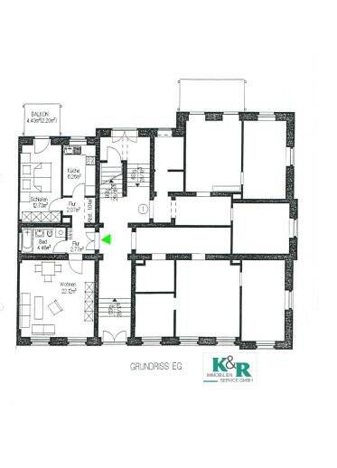 2-Raum-Wohnung mit Balkon, ruhige Seitenstraße, zentral gelegen 2 zimmer
