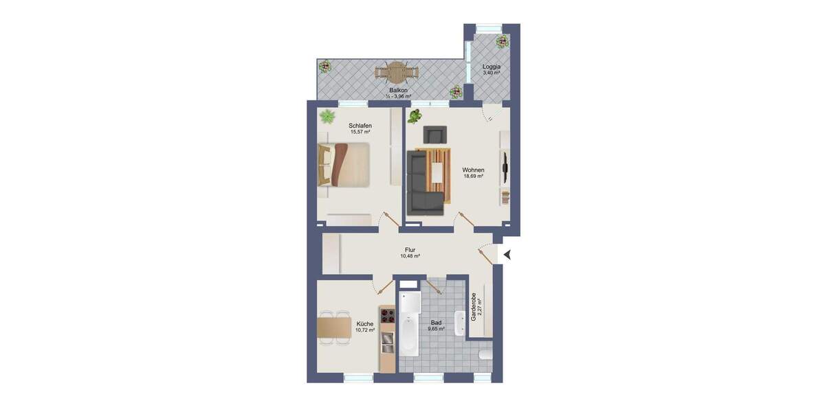 Etagenwohnung Dresden Löbtau-Nord - 2 Zimmer, 74 m&sup2;, 172.000&euro; | Angebot:25814174