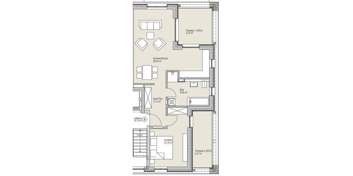 Etagenwohnung Freital - 2 Zimmer, 67 m&sup2;, 807&euro; | Angebot:26880498