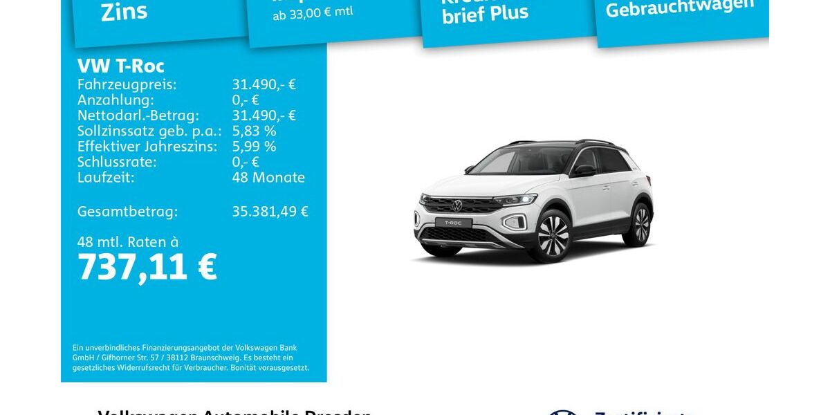 VW T-Roc 14.309 km 31.490 &euro; Dresden 01067