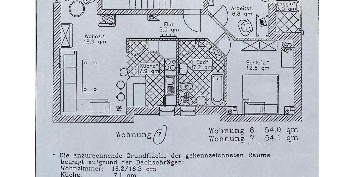 Dachgeschoßwohnung Dresden Blasewitz - 2.5 Zimmer, 54 m&sup2;, 175.000&euro; | Angebot:26738156