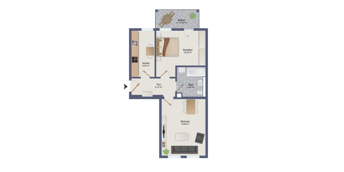 Etagenwohnung Dresden Pieschen-Nord/Trachenberge - 2 Zimmer, 58 m&sup2;, 158.000&euro; | Angebot:24807804