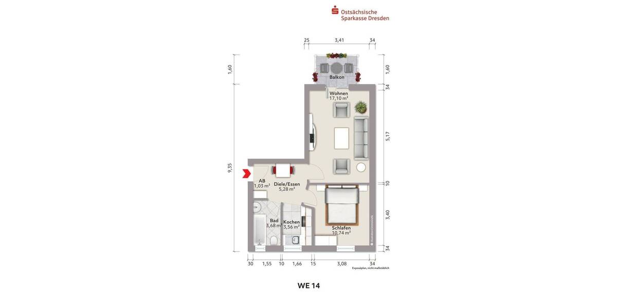 Etagenwohnung Dresden Kaditz - 2 Zimmer, 42 m&sup2;, 85.000&euro; | Angebot:26930661