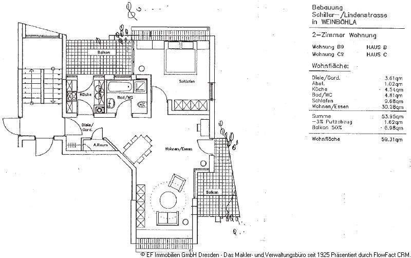 Etagenwohnung Weinböhla - 2 Zimmer, 105.000&euro; | Angebot:25728544
