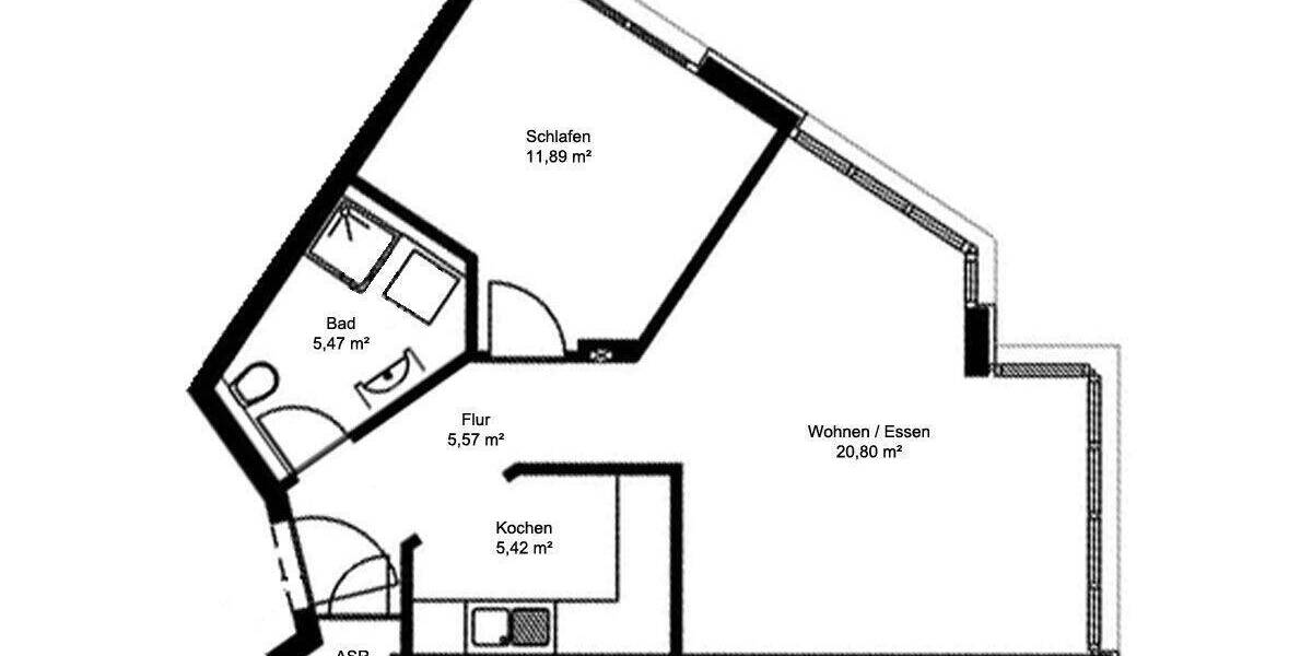 Etagenwohnung Dresden Wilsdruffer Vorstadt/Seevorstadt-West - 2 Zimmer, 50 m&sup2;, 540&euro; | Angebot:26543257
