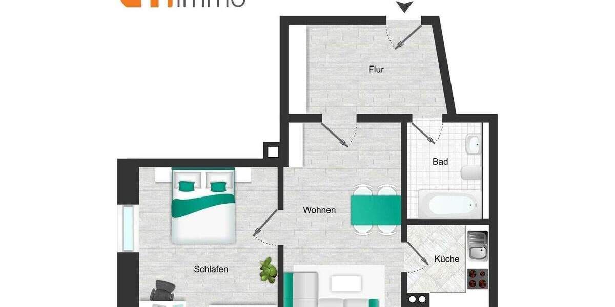Etagenwohnung Dresden Löbtau-Nord - 2 Zimmer, 49 m&sup2;, 120.000&euro; | Angebot:25796916