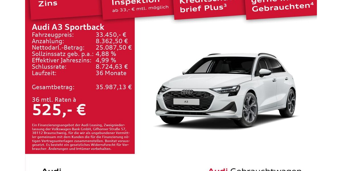 Audi A3 4.224 km 33.450 &euro; Dresden 01067