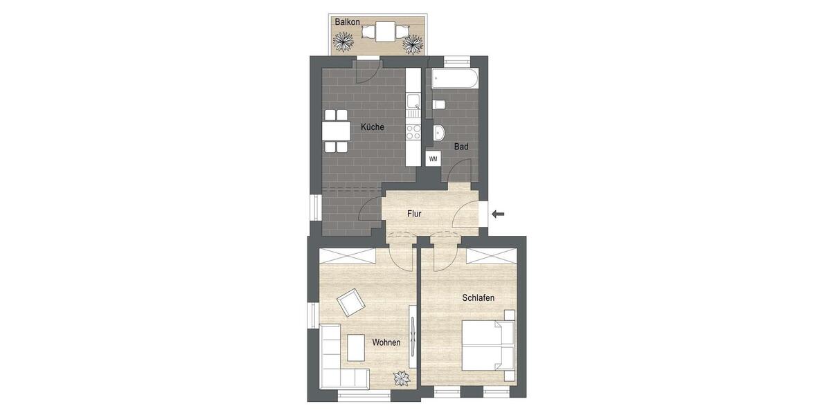 Etagenwohnung Dresden Pieschen - 2 Zimmer, 67 m&sup2;, 989&euro; | Angebot:26267937