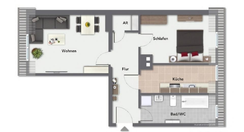 Dachgeschoßwohnung Dresden Pieschen - 2 Zimmer, 58 m&sup2;, 163.500&euro; | Angebot:25646006